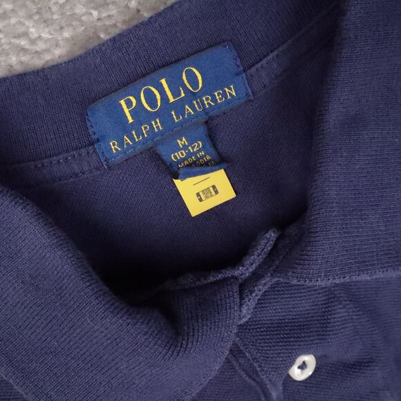 Polo Ralph Lauren Embroidered Youth Medium Blue Yellow Short Sleeve Polo Shirt - Picture 5 of 9